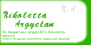 nikoletta argyelan business card